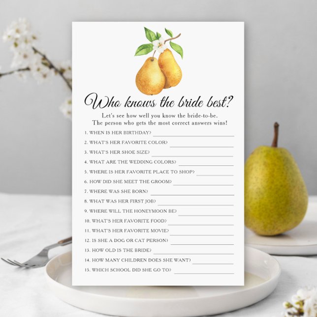 Pears Who knows the bride best (Creator heeft geüpload)