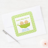 Peas dans un Pod Twin Boys Carré Favoriser Sticker (Enveloppe)