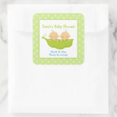 Peas dans un Pod Twin Boys Carré Favoriser Sticker (Sac)