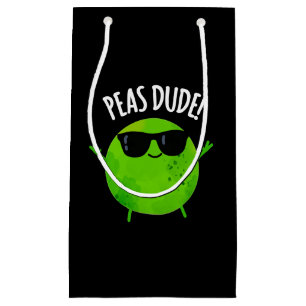 Peas Guy Funny Veggie Pea Pun Dark BG Klein Cadeauzakje
