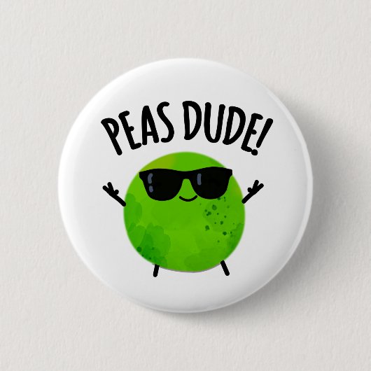 Peas Guy Funny Veggie Pea Pun Ronde Button 5,7 Cm (Voorkant)