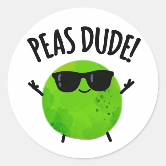 Peas Guy Funny Veggie Pea Pun Ronde Sticker (Voorkant)
