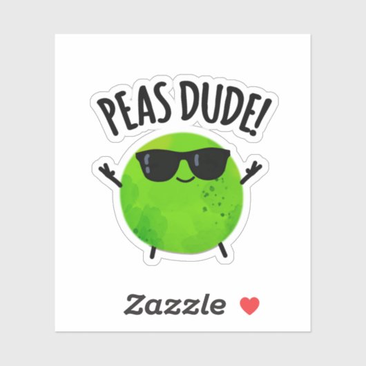 Peas Guy Funny Veggie Pea Pun Sticker (Vel)