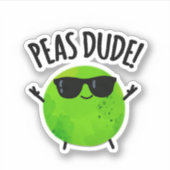 Peas Guy Funny Veggie Pea Pun Sticker (Voorkant)