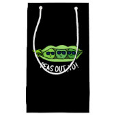 Peas Out Yo Funny Peas Pun Dark BG Klein Cadeauzakje (Voorkant)