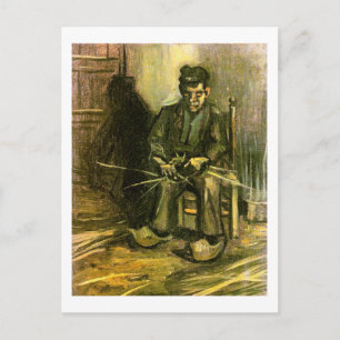 Peasant Making a Basket, Vincent van Gogh Briefkaart