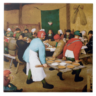 Peasant Wedding, Pieter Bruegel Tegeltje
