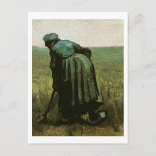 Peasant Woman Digging, Vincent van Gogh Briefkaart (Voorkant)