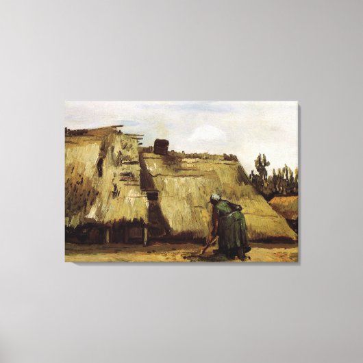 Peasant Woman graaft voor haar kool Canvas Afdruk (Voorkant)