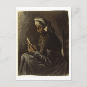 Peasant Woman Peeling potato Van Gogh Fine Art Briefkaart