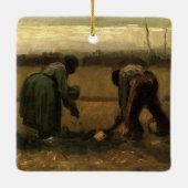 Peasant Woman Planting Potato door Vincent van Gog Keramisch Ornament (Achterkant)