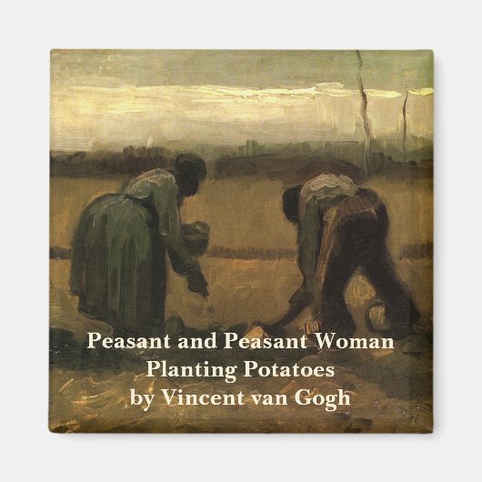 Peasant Woman Planting Potato door Vincent van Gog Magneet (Voorkant)