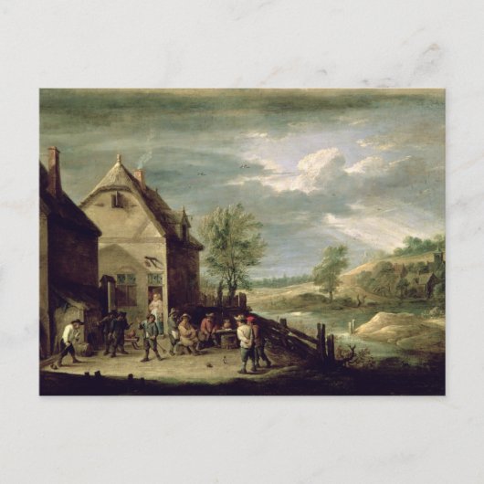 Peasants die Boules spelen Briefkaart (Voorkant)