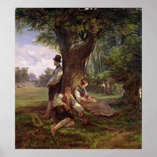 Peasants met een Siesta, 1841 Poster (Voorkant)