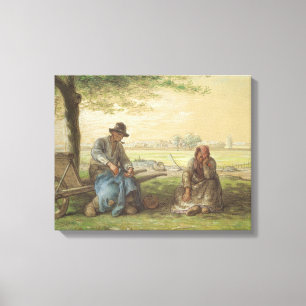 Peasants Resting Canvas Afdruk