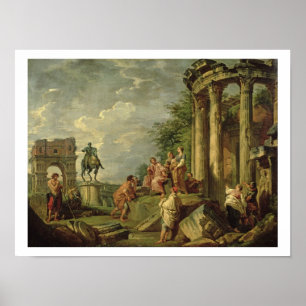 Peasants uit Roman Ruins, 1743 (olie op doek) Poster