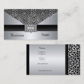 Peau animal carte de visite Noir argenté (Devant / Derrière)
