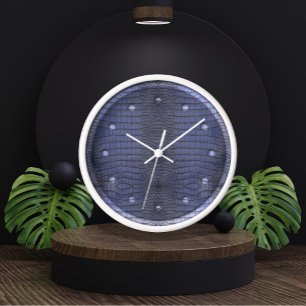 Peau d'alligator cobalt Grande Horloge