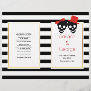 Peau de couple rayures rouge programme de mariage 