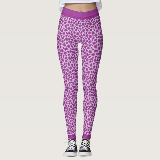 Peau de léopard pourpre Imprimer Leggings (Devant)