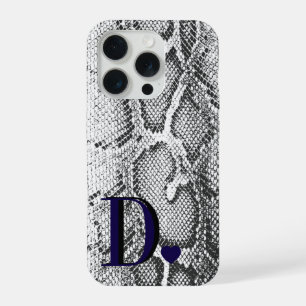 Peau de serpent Python blanc - Riche élégant monog