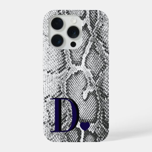 Peau de serpent Python blanc - Riche élégant monog (Verso)