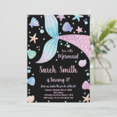 Peau de sirène rose violet - Invitation Anniversai (Debout devant)