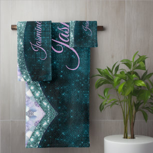 Peau de sirène sarcelle argentée faux monogramme p