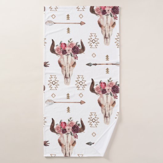 Peau de taureau natif et flèches patte sans soudur (Serviette de bain)