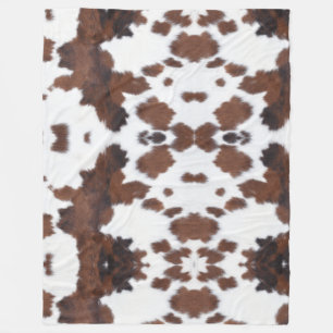 peau de vache blanc brun blanc polaire couverture
