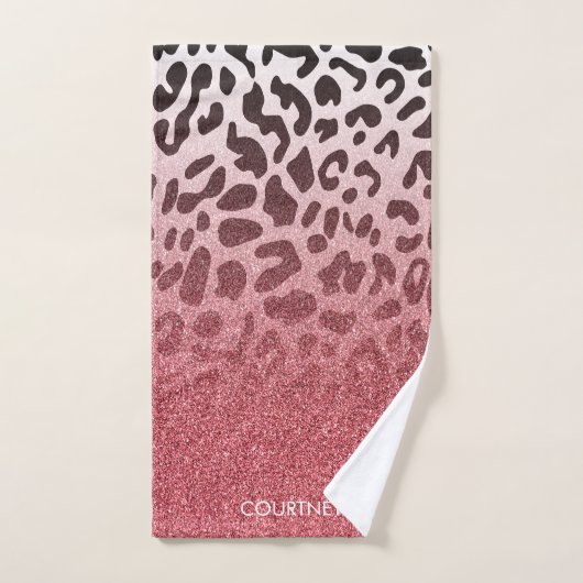 Peau léopard de Parties scintillant rose (Serviette à main)