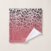 Peau léopard de Parties scintillant rose (Gant de toilette)
