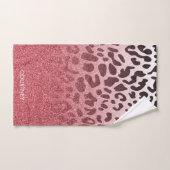 Peau léopard de Parties scintillant rose (Serviette à main)