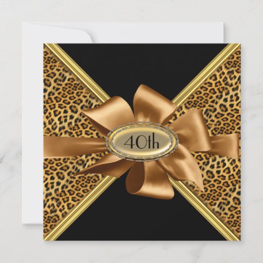 Peau léopard fête d'anniversaire Invitation (Devant)