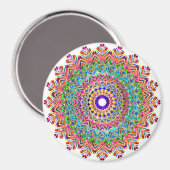 Peau rose colorée Mandala Boho Circle Magnet (Recto/Verso)