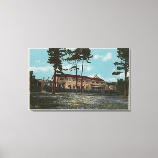 Pebble Beach, CA - Del Monte Lodge Uitzicht en Canvas Afdruk (Voorkant)