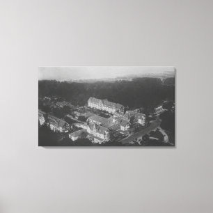 Pebble Beach, CA - Hotel Del Monte Aerial Uitzicht Canvas Afdruk