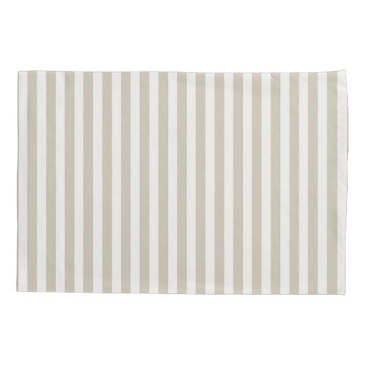 Pebble Brown and White Striped Coastal Kussensloop (Achterkant-Links)