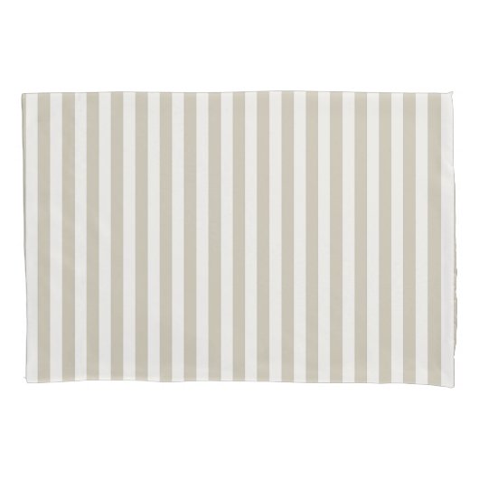 Pebble Brown and White Striped Coastal Kussensloop (Voorkant-Links)
