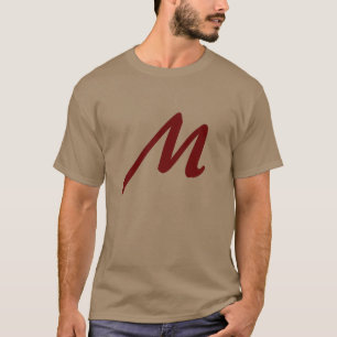 Pebble Brown Monogram Initiaal Modern T-shirt