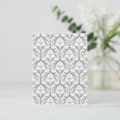 Pebble Gray Damask Pattern Briefkaart (Staand voorkant)