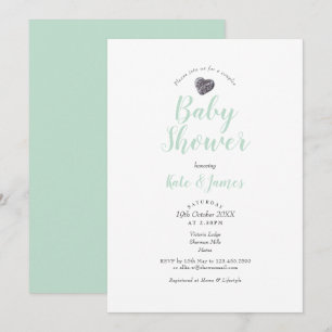 Pebble Heart Couples Baby Shower / Sprinkle Kaart