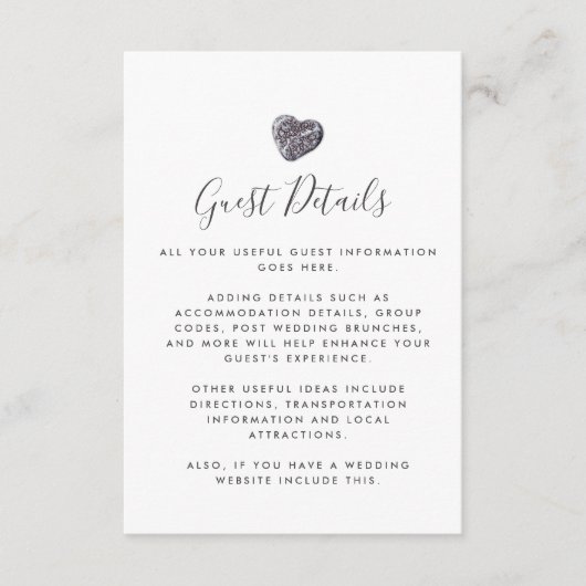 Pebble Heart Discovery Gast Informatie Details Informatiekaartje (Voorkant)