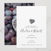 Pebble Heart Discovery Save the Date (Devant / Derrière)