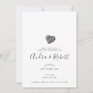 Pebble Heart Ontdekking Bewaar de Datum Save The Date
