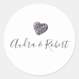 Pebble Heart Ontdekkings Huwelijk Ronde Sticker