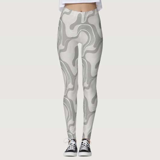 "Pebble Party in het zwart" Leggings (Voorkant)