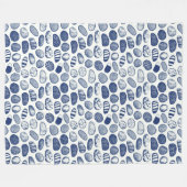 Pebble Pattern - Cyanotype Effect Fleece Deken (Voorkant (Horizontaal))