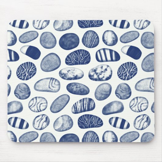 Pebble Pattern - Cyanotype Effect Muismat (Voorkant)