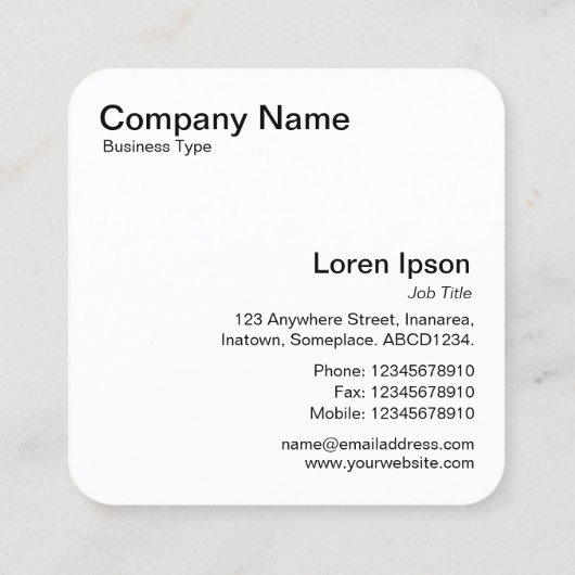 Pebble Pattern Vierkante Visitekaartje (Achterkant)